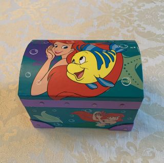 Vintage 1990’s Disney The Little Mermaid Ariel Pencil Box Or Jewelry Box 6” X 4”