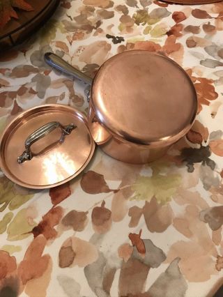 Vintage All Clad 1.  5 Qt Copper Saucepan With Lid