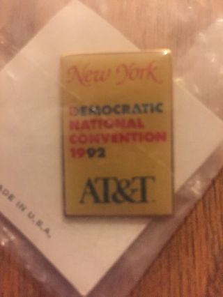 1992 Democratic National Convention Lapel Pin Button President Bill Clinton At&t