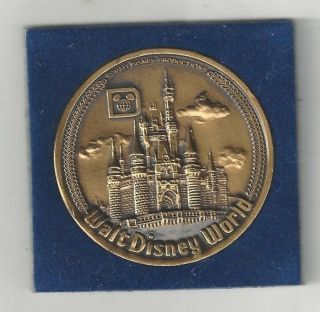 Vintage Bronze Walt Disney World Productions Mickey Mouse Castle Coin Medal