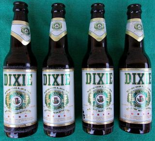 4 Dixie Beer 12OZ Bottles Vintage Returnable Paper Label Orleans LA Brewery 2