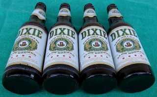 4 Dixie Beer 12OZ Bottles Vintage Returnable Paper Label Orleans LA Brewery 3