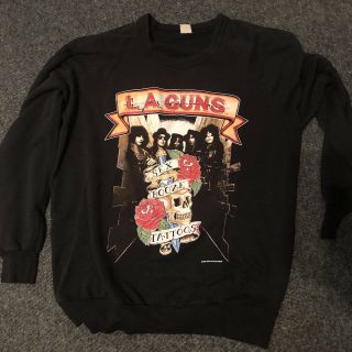 Vintage Rare La Guns Crew T Shirt Sweatshirt 1988 Guns N Roses Hair Metal Glam