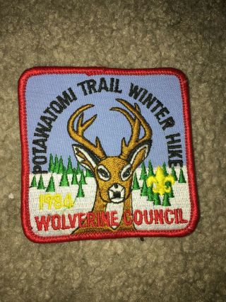 Boy Scout Bsa 1984 Potawatomi Great Sauk Wolverine Council Michigan Trail Patch
