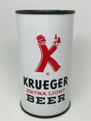 Krueger Extra Light Beer - One Sided Flat Top Can.  K Man - Newark,  Jersey