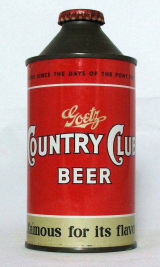 Goetz Country Club Beer 12 Oz.  Cone Top Beer Can - M.  K.  Goetz,  St.  Joseph,  Mo.