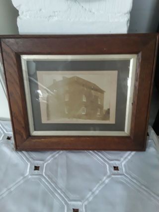 Vintage Oak Wooden Frame With Brass Border.  Photo Size 21x17cm