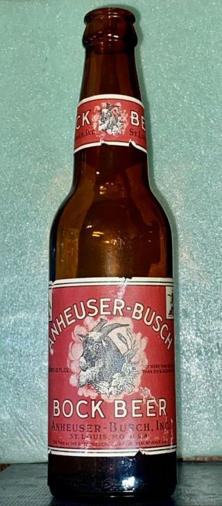 Anheuser Busch Bock Beer Bottle Anheuser - Busch St.  Louis,  Mo.  Irtp Budweiser