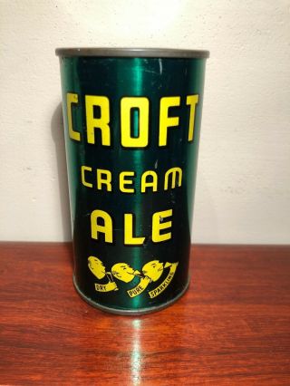 Croft Cream Ale Flat Top Beer Can From Boston Ma.  Bottom Opened Irtp