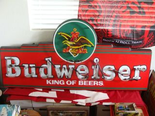 Budweiser Beer Neon Sign Eagle Giant Bar Sign 60 " X 28 " Anheuser Busch Rare 1994
