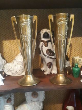 A Art Nouveau Beldray Copper And Brass Vases