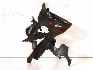 Brutalist Abstract Max Kreg Metal Art Sculpture Mid Century Modern Style Steel