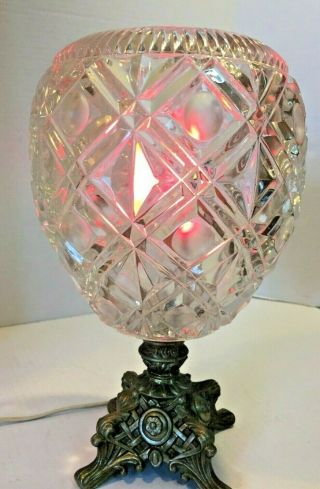 Vintage Table Lamp Clear Glass Mid Century Antique Leviton Regency