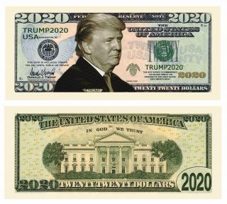 Pack Of 25 - Donald Trump 2020 Presidential Re - Election Collectible Dollar Bills