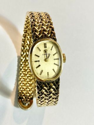 Vintage Omega Swiss Womens 10k Gold Filled Watch Bracelet