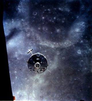 Apollo 16 Command And Service Module Over The Moon Lunar Module 8x12 Photograph