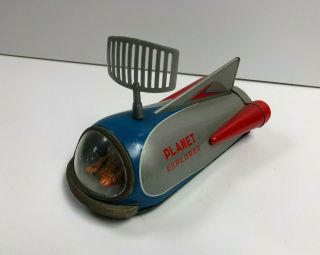 Vintage Space Planet Explorer Modern Toys Battery Operated Tin Litho Toy Japan