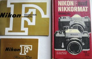 Vintage Nikon F camera body with associated Nikon book and literature 3