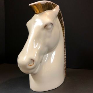 Dockrell Pottery Art Deco Horse Head Vase Base White with Gold Caldwell Bust 3