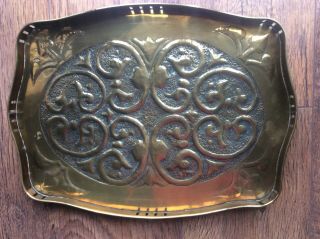 Rare Antique ‘arts & Crafts’,  Hammeredcoppertray,  C1900 (hand Made)