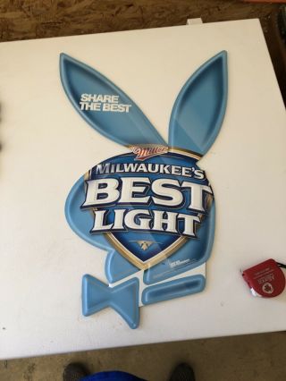 Miller Milwaukee’s Best Light Beast Beer Sign Playboy Bunny Man Cave Bar