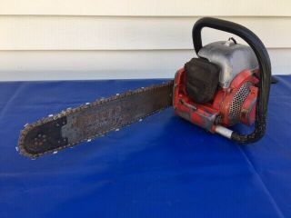 Vintage Jonsered 601 56cc 16 " Chainsaw With Chain & Bar Vtg Saw Needs Work