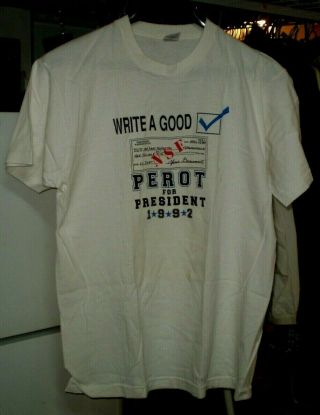 Ross Perot For President 1992 T - Shirt White Xl Vintage Fruit Of The Loom
