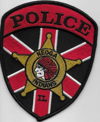 Colorful Neoga Police State Illinois Il Indians Neat