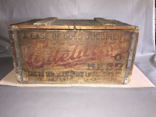 Edelweiss Wooden Beer Crate Box Great Graphics Schoenhofen Brewing Co Chicago