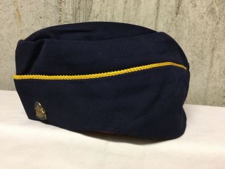 Vintage Boy Scout Bsa Cub Scout Blue Den Mother Hat Cap W/ Pin 1960’s