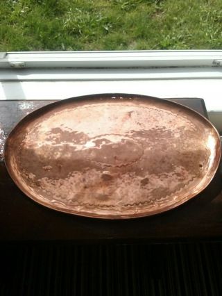 Arts And Crafts Newlyn Copper Salver/platter,  Stamped Newlyn,  Cornwall.  Hand Beaten