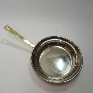 Copper Set of 3 Solid Copper Crepe Pans Made in Korea Brass Handle Vintage 2