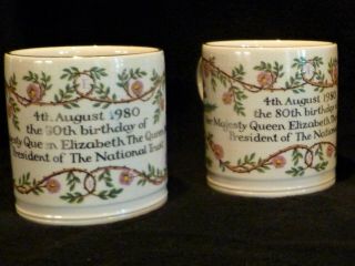 Queen Mother 80th Birthday - Commemorative Mugs - Boncath Pottery