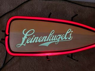 Leinenkugels Beer Canoe Paddle Take in the Flavors Neon Light Up Bar Beer Sign 2