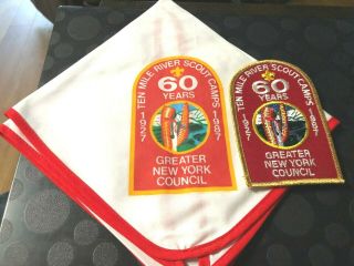 Bsa 1927 - 87 Ten Mile River Scout Camps Patch & Neckerchief Greater York Bv