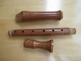 Roessler Recorder Wood Upright Flute With Carrying Case - Vintage From 1960 