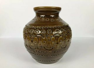 Vtg Bitossi Rimini Brown Italian Pottery Vase; Aldo Londi Mid Century Modern