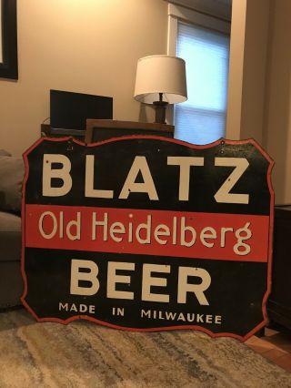 Large Blatz Beer Double Sided Porcelain Sign 2