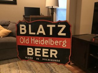 Large Blatz Beer Double Sided Porcelain Sign 3