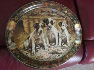 Rare Early 1900’s Neef Bros.  Brewing Co.  Tray