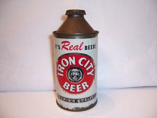 Iron City Cone Top Beer Can W/bottle Cap Brewed In Pittsburgh,  Pa