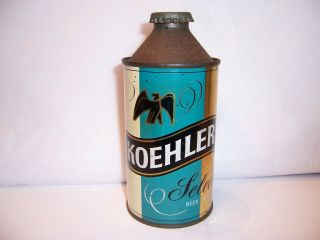 Koehler Select Cone Top Beer Can W/bottle Cap Brewed In Erie,  Pa