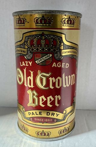 Old Crown Flat Top Beer Can Oi Centlivre Fort Wayne Indiana B/o
