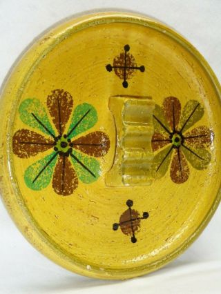 Vtg Aldo Londi Bitossi Yellow Ashtray Bowl Mcm Atomic Raymor Italian Pottery