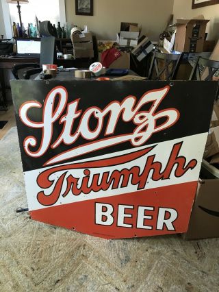 Large Storz Beer Double sided Porcelain Sign 2
