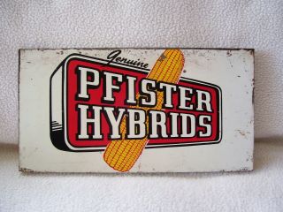 Vintage Pfister Hybrids Seed Corn Metal Sign