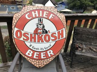 Large Oshkosh Beer Porcelain Sign