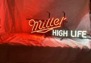 Very Rare Miller High Life Authentic Bar Window Neon Beer Sign