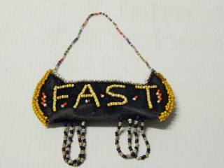 Antique Victorian Era Iroquois Indian Canoe Figural Beaded Whimsy Pin Cushion
