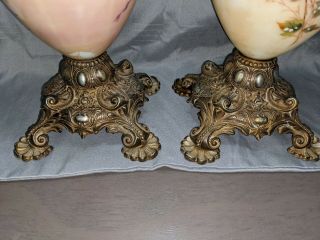 Antique Victorian Handpainted Mantle Ewers Vases 2